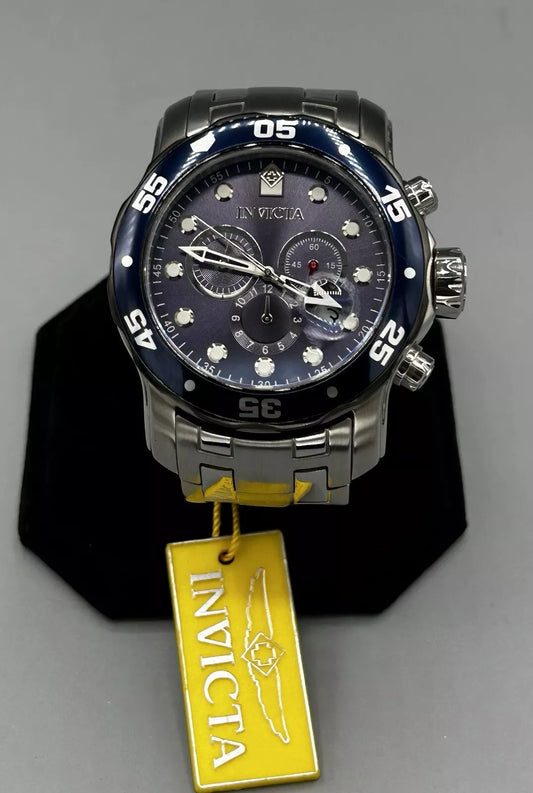 Invicta 80057 Pro Diver Stainless Steel Blue Dial Silver Tone Wrist Men's Watch New With Tags