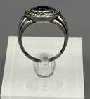 Sterling Silver, Cubic Zirconia & Australian Black Opal Ring Size 8