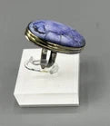 VINTAGE SOUTHWESTERN~NATIVE AMERICAN~STERLING SILVER~CHAROITE RING~