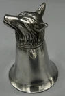 Set of 3 Vintage Pewter Fox Head Stirrup Cup Jigger Shot Glasses and Ashtray  5" & 3"