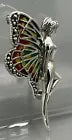 Art Nouveau Sterling Silver Vintage Style  Enamel FAIRY BROOCH Pin w/ Marquisate