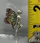 Art Nouveau Sterling Silver Vintage Style  Enamel FAIRY BROOCH Pin w/ Marquisate